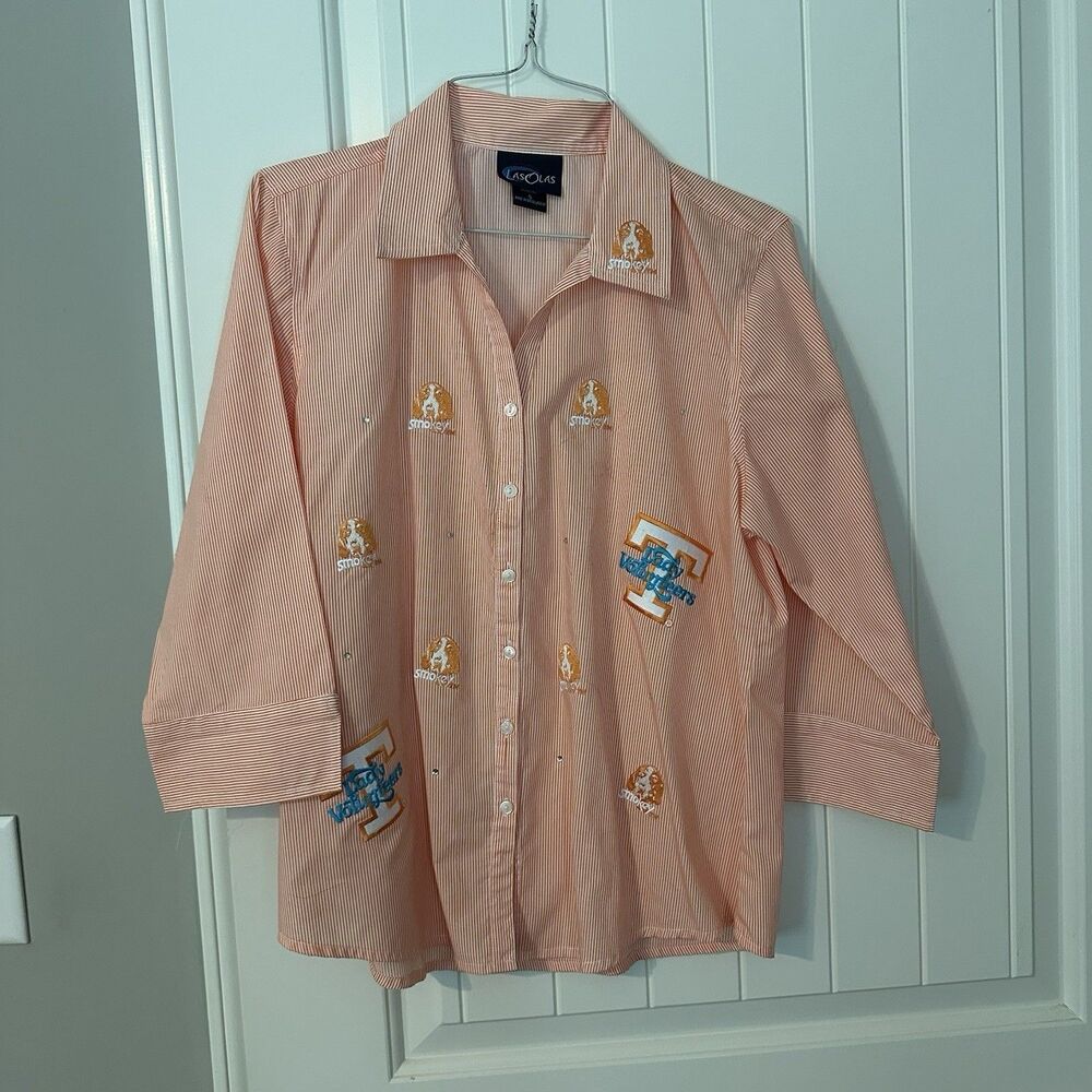 Vintage Tennessee Lady Vols Button Front Shirt Embroidered Logo Womens Small